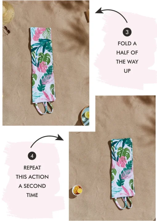 Catherine Lansfield Tropical Palm Cotton Beach Towel in a Bag