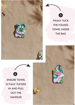 Catherine Lansfield Tropical Palm Cotton Beach Towel in a Bag