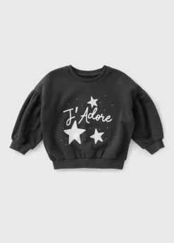 Charcoal Girls J'adore Sweatshirt (1-7yrs)