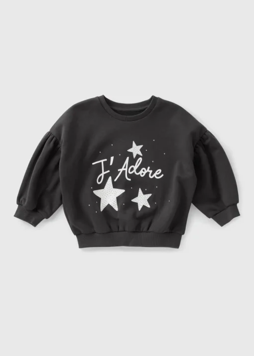 Charcoal Girls J'adore Sweatshirt (1-7yrs)