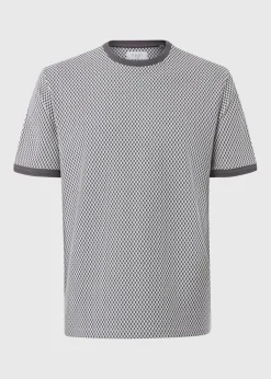 Charcoal Smart Jacquard Checker T-Shirt