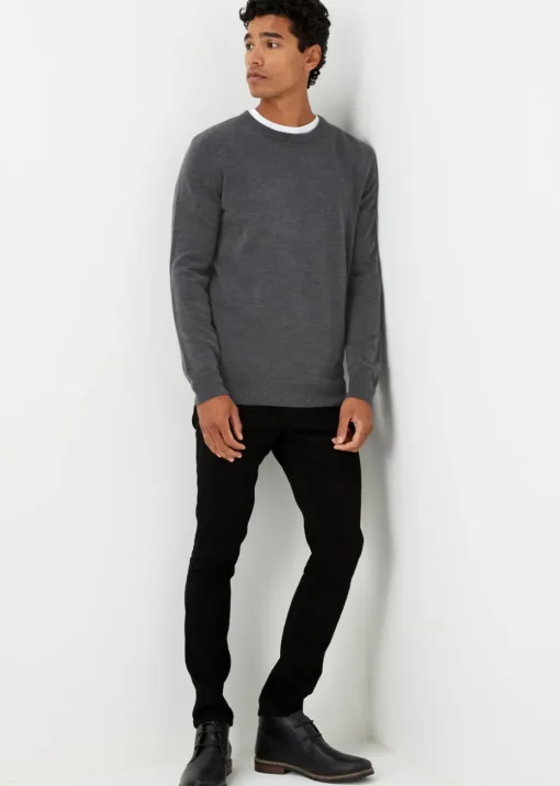 Charcoal Soft Touch Crew Neck Jumper