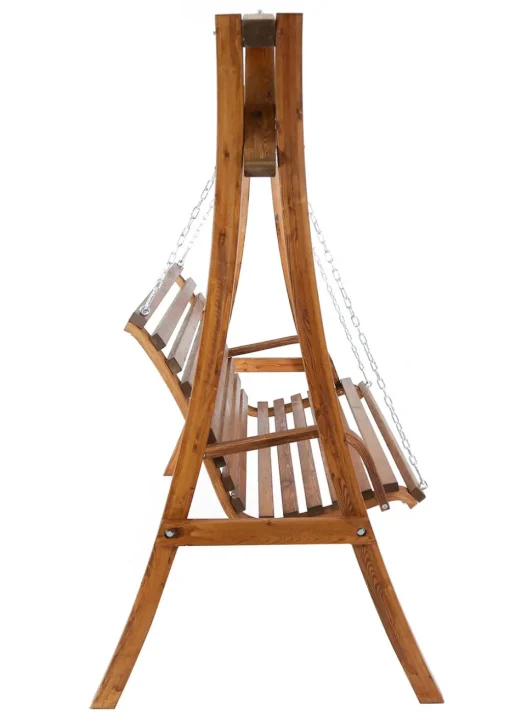 Charles Bentley 2-3 Seater Larch Wooden Garden Outdoor Swing Seat Bench Hammock