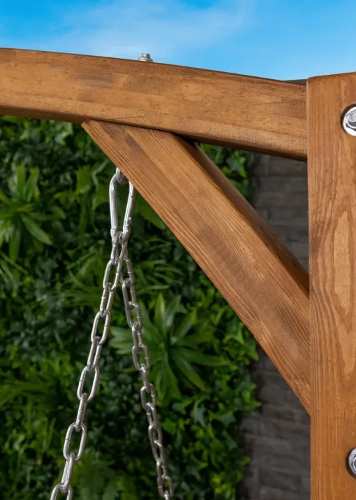 Charles Bentley 2-3 Seater Larch Wooden Garden Outdoor Swing Seat Bench Hammock