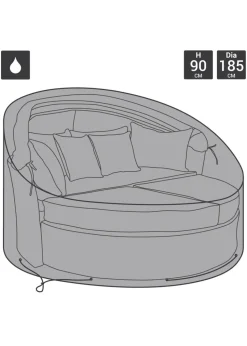Charles Bentley Black Deluxe Rattan Day Bed Cover