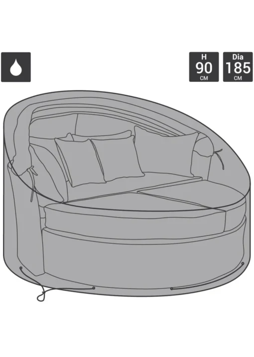 Charles Bentley Black Deluxe Rattan Day Bed Cover