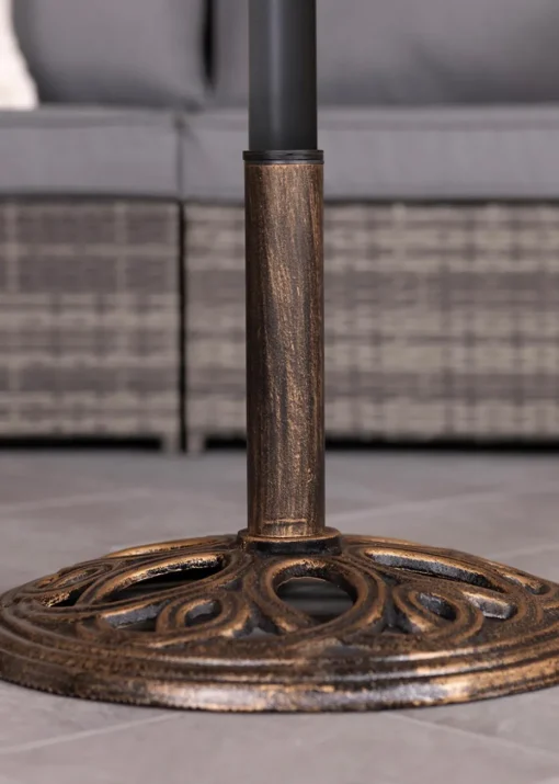 Charles Bentley Cast Iron Round Patio Umbrella Parasol Base Stand Bronze