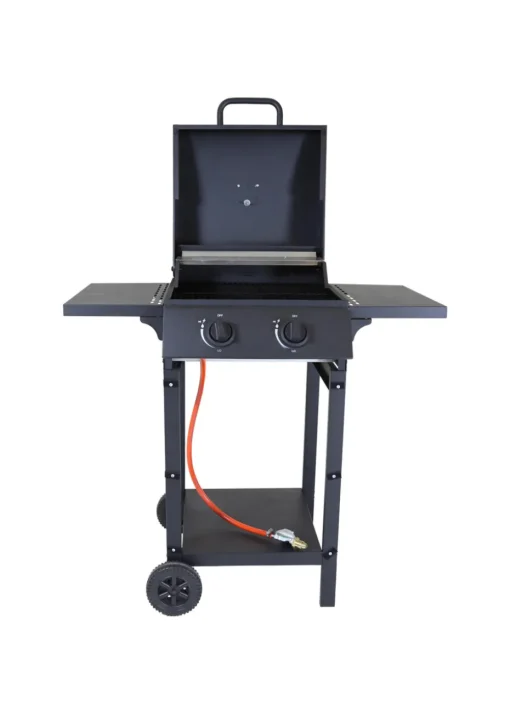 Charles Bentley Deluxe Auto Ignition 2 Burner Gas BBQ Grill Steel Barbecue