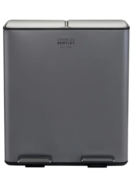 Charles Bentley Double Compartment Grey Kitchen Bin