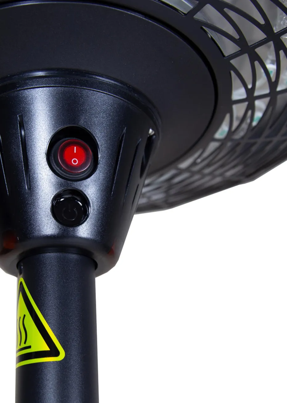 Charles Bentley Electric Floor Standing Patio Heater 2000W Black (H195cm x Dia.45cm)