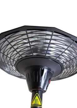 Charles Bentley Electric Floor Standing Patio Heater 2000W Black (H195cm x Dia.45cm)