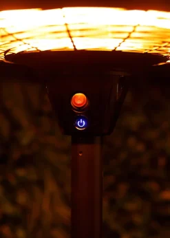 Charles Bentley Electric Floor Standing Patio Heater 2000W Black (H195cm x Dia.45cm)