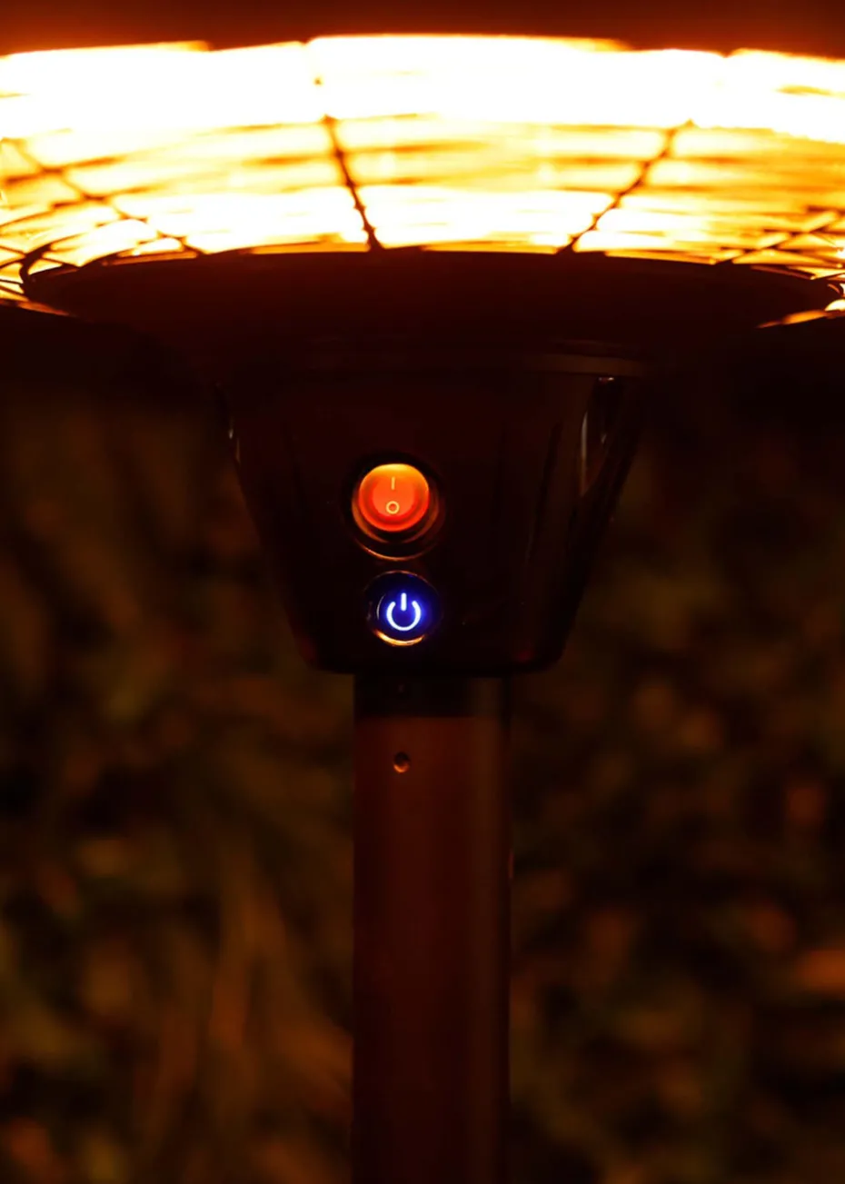 Charles Bentley Electric Floor Standing Patio Heater 2000W Black (H195cm x Dia.45cm)