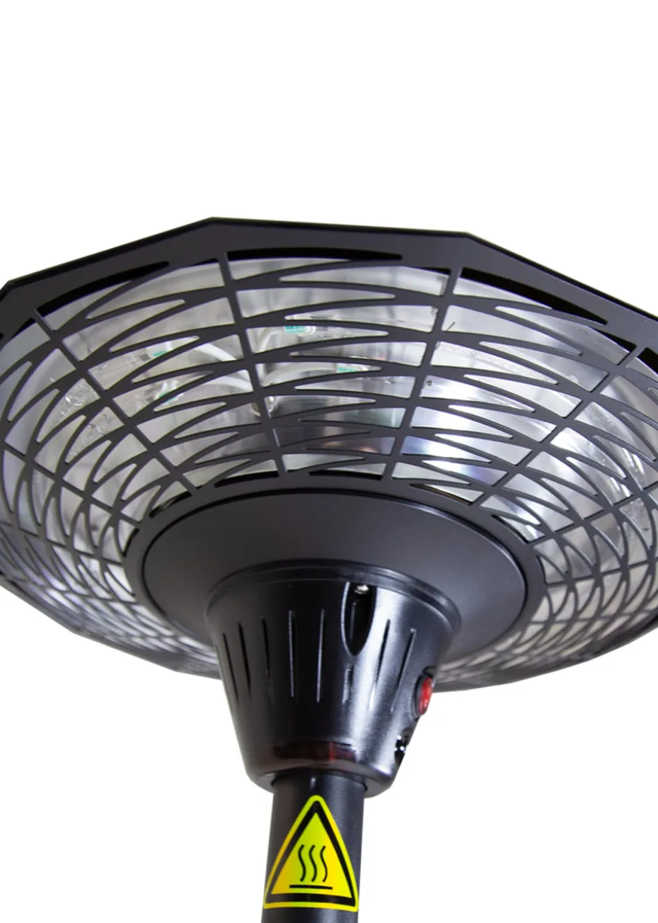 Charles Bentley Electric Floor Standing Patio Heater 2000W Black (H195cm x Dia.45cm)