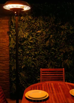 Charles Bentley Electric Floor Standing Patio Heater 2000W Black (H195cm x Dia.45cm)