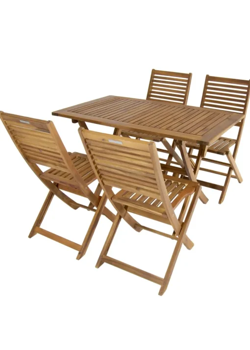 Charles Bentley FSC Acacia Hardwood 5pc Garden Furniture Set  (4 Seater)
