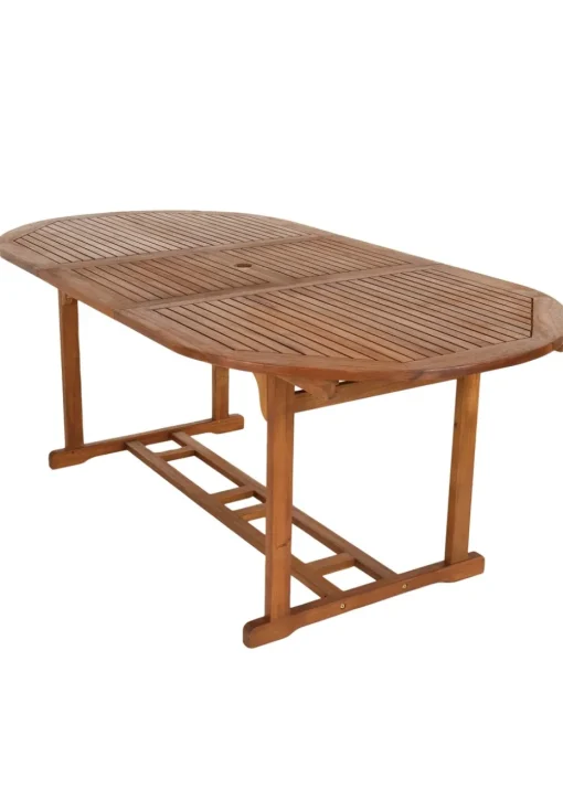 Charles Bentley FSC Acacia Hardwood Oval Extendable Table (H74cm x W150-200cm x D100cm)