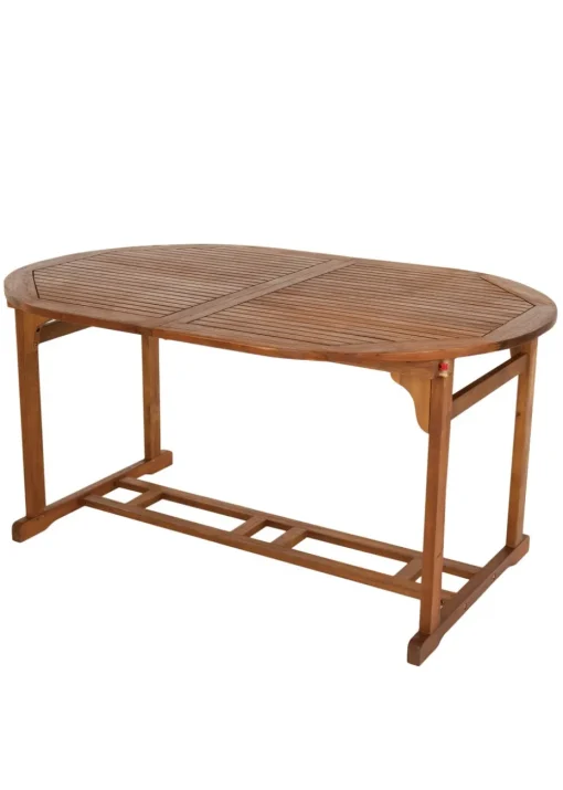 Charles Bentley FSC Acacia Hardwood Oval Extendable Table (H74cm x W150-200cm x D100cm)