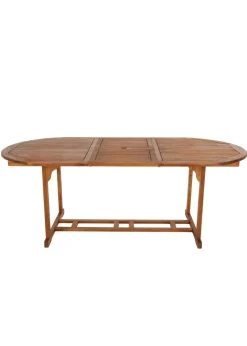 Charles Bentley FSC Acacia Hardwood Oval Extendable Table (H74cm x W150-200cm x D100cm)