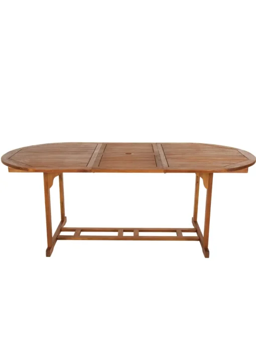 Charles Bentley FSC Acacia Hardwood Oval Extendable Table (H74cm x W150-200cm x D100cm)