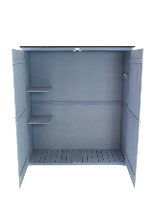 Charles Bentley FSC Garden Chest Storage Shed Grey Wooden (H155cm x L55cm x W138cm)