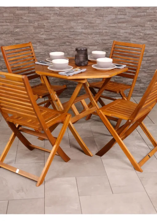 Charles Bentley FSC Hardwood Octagonal Dining Table (H74cm x W90cm x D90cm)