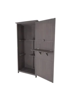 Charles Bentley FSC Wooden Storage Shed Grey Tall Outdoor