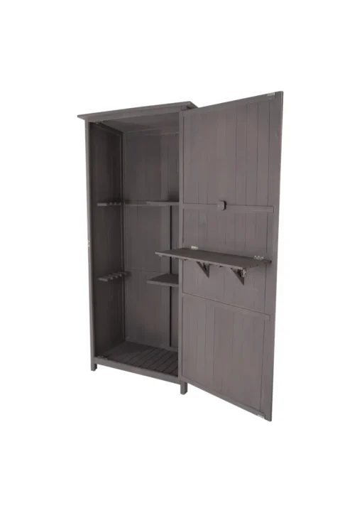 Charles Bentley FSC Wooden Storage Shed Grey Tall Outdoor