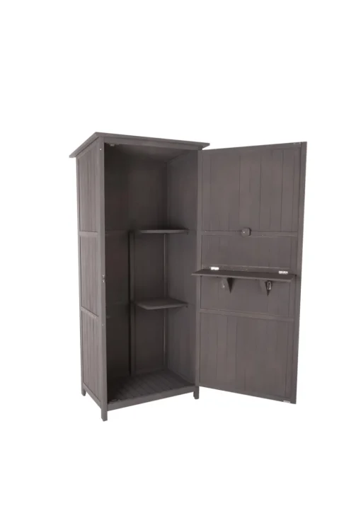 Charles Bentley FSC Wooden Storage Shed Grey Tall Outdoor