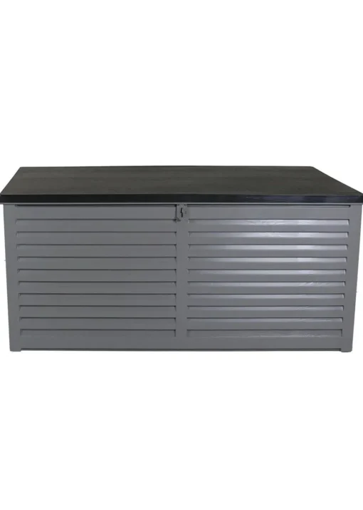 Charles Bentley Grey and Black Large Outdoor Plastic Storage Box