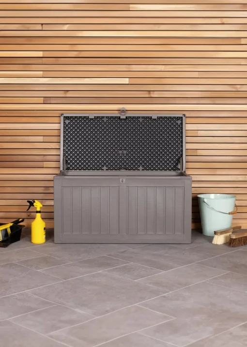 Charles Bentley Grey Outdoor Plastic Storage Box