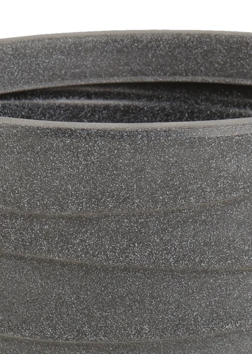 Charles Bentley Grey Pair of Tall Trojan Round Charcoal Plant Pot (Dia. 38cm)