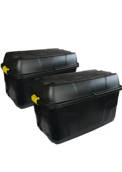 Charles Bentley Heavy Duty Trunk on Wheels Black