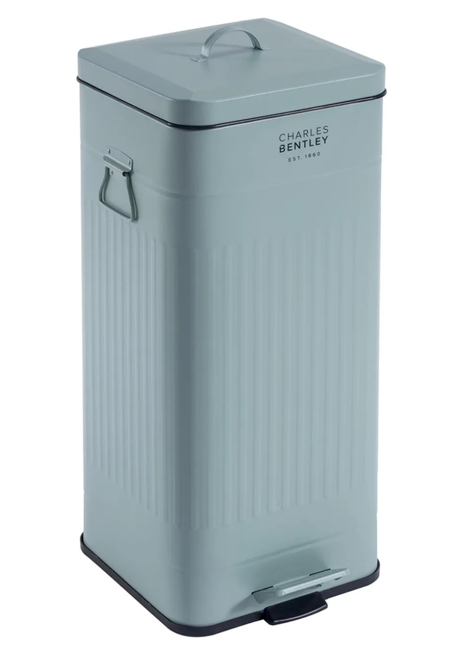 Charles Bentley Heritage Green Square Retro Kitchen Pedal Bin