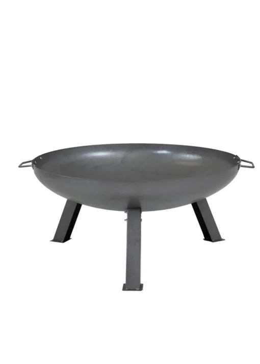 Charles Bentley Large Round Oil Finished Fire Pit Steel Outdoor Heating