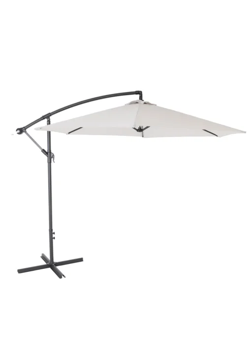 Charles Bentley 3m Hanging Banana Cantilever Garden Umbrella Light Grey