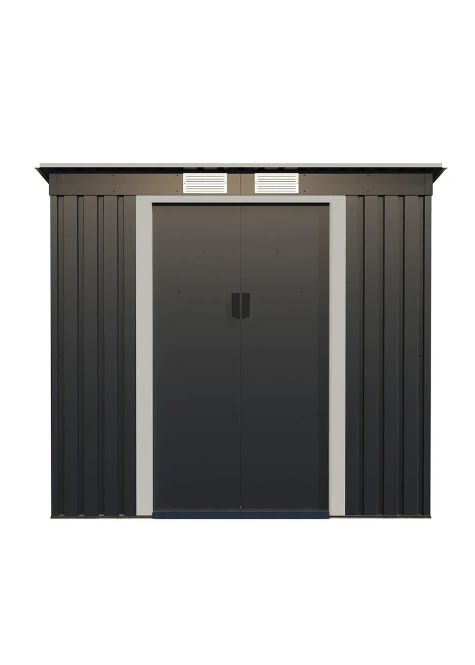 Charles Bentley Metal Galvanised Steel Shed (W6.6ft x D4ft)