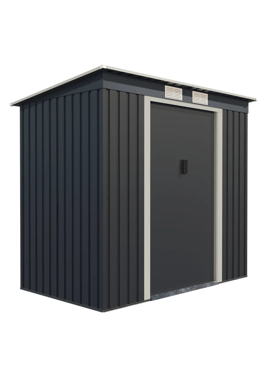 Charles Bentley Metal Galvanised Steel Shed (W6.6ft x D4ft)