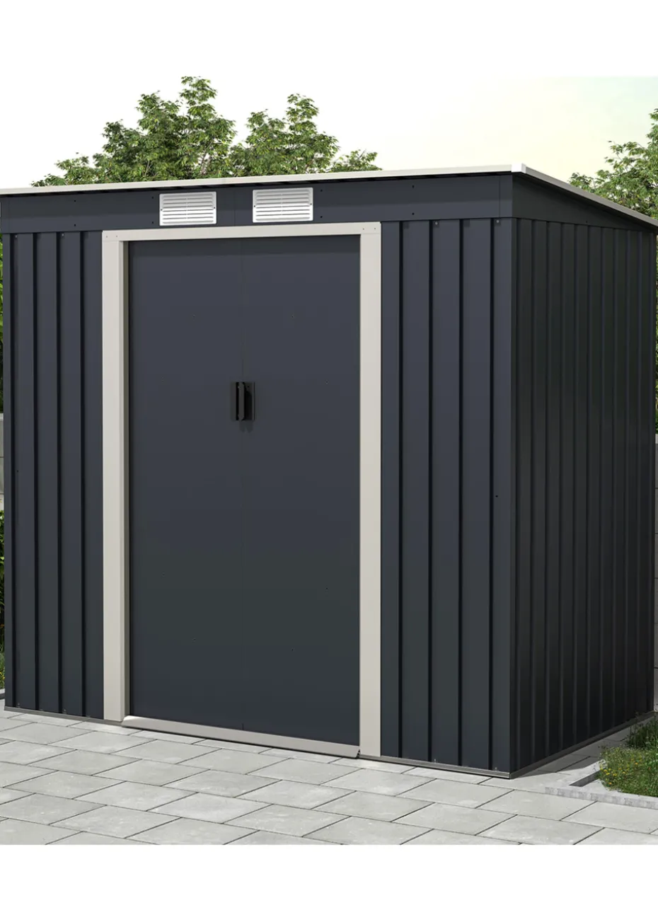 Charles Bentley Metal Galvanised Steel Shed (W6.6ft x D4ft)