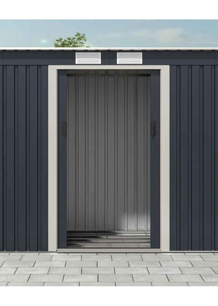 Charles Bentley Metal Galvanised Steel Shed (W6.6ft x D4ft)