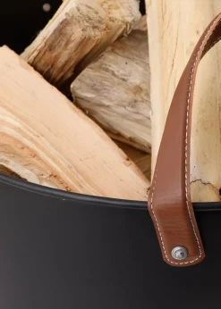 Charles Bentley Mulberry Large Leather Handle Log Bucket