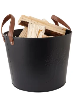 Charles Bentley Mulberry Large Leather Handle Log Bucket