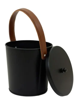 Charles Bentley Plum Leather Handled Ash Bucket
