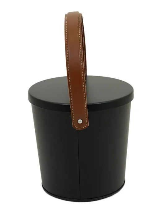 Charles Bentley Plum Leather Handled Ash Bucket