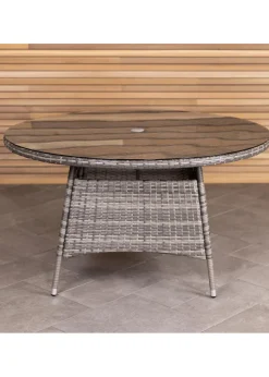 Charles Bentley Rattan Dining Table Grey (H74cm x W130cm)