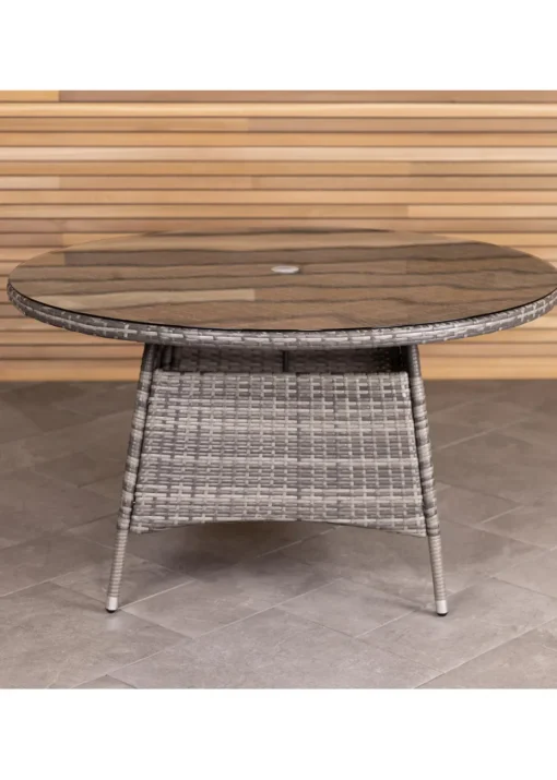 Charles Bentley Rattan Dining Table Grey (H74cm x W130cm)