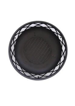 Charles Bentley Round Black Fire Pit (H58cm x W61cm x D61cm)