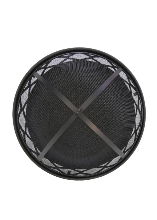 Charles Bentley Round Black Fire Pit (H58cm x W61cm x D61cm)