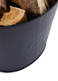 Charles Bentley Spruce Small Leather Handled Fireside Wood Bucket