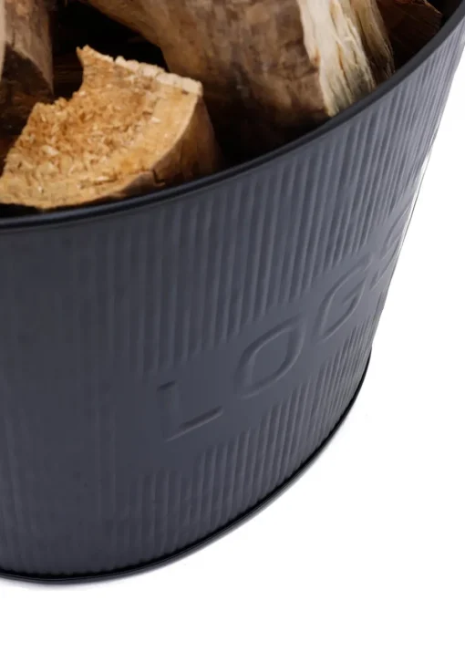 Charles Bentley Spruce Small Leather Handled Fireside Wood Bucket